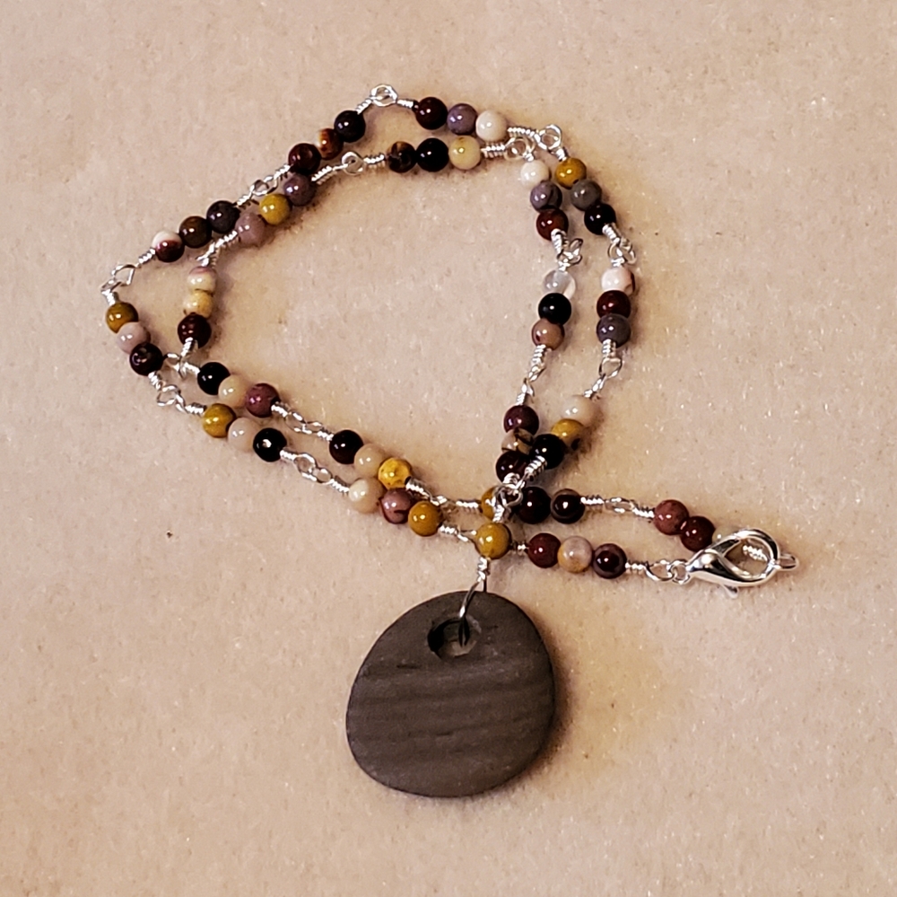 Lake Superior beach stone and Mookaite necklace